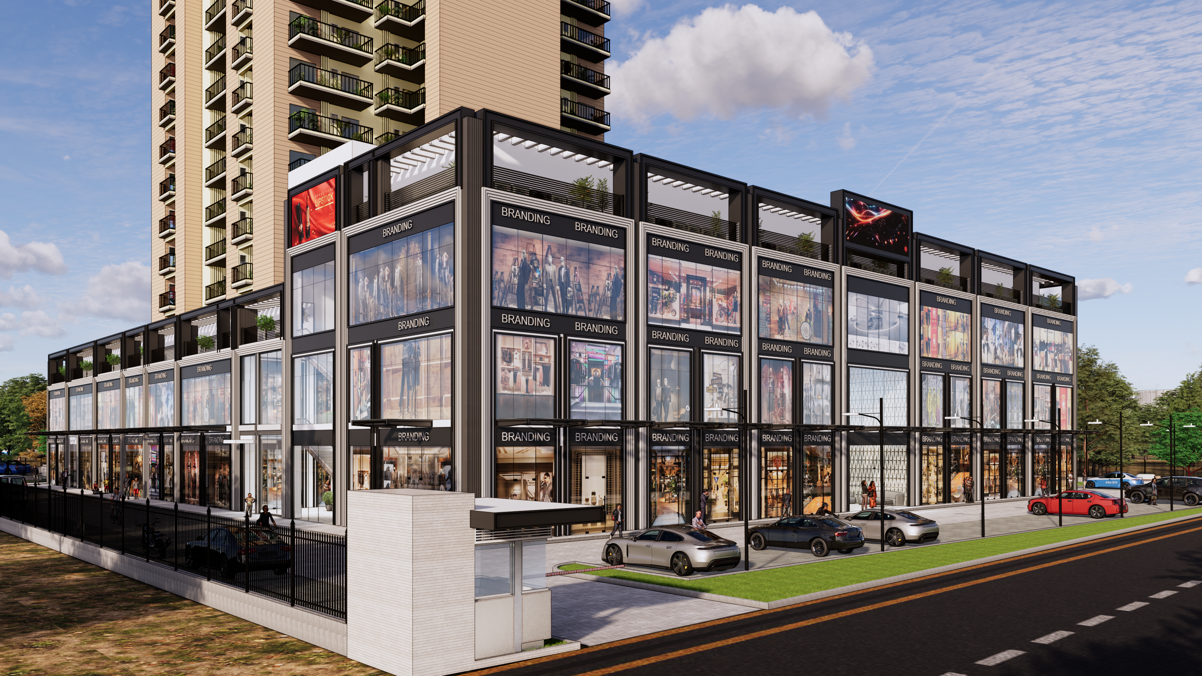 Modern Complex and residential tower.